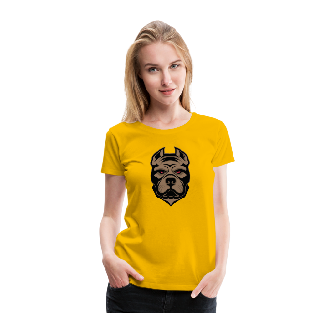 SSW1593 Frauen Tshirt Hund 1 - Sonnengelb