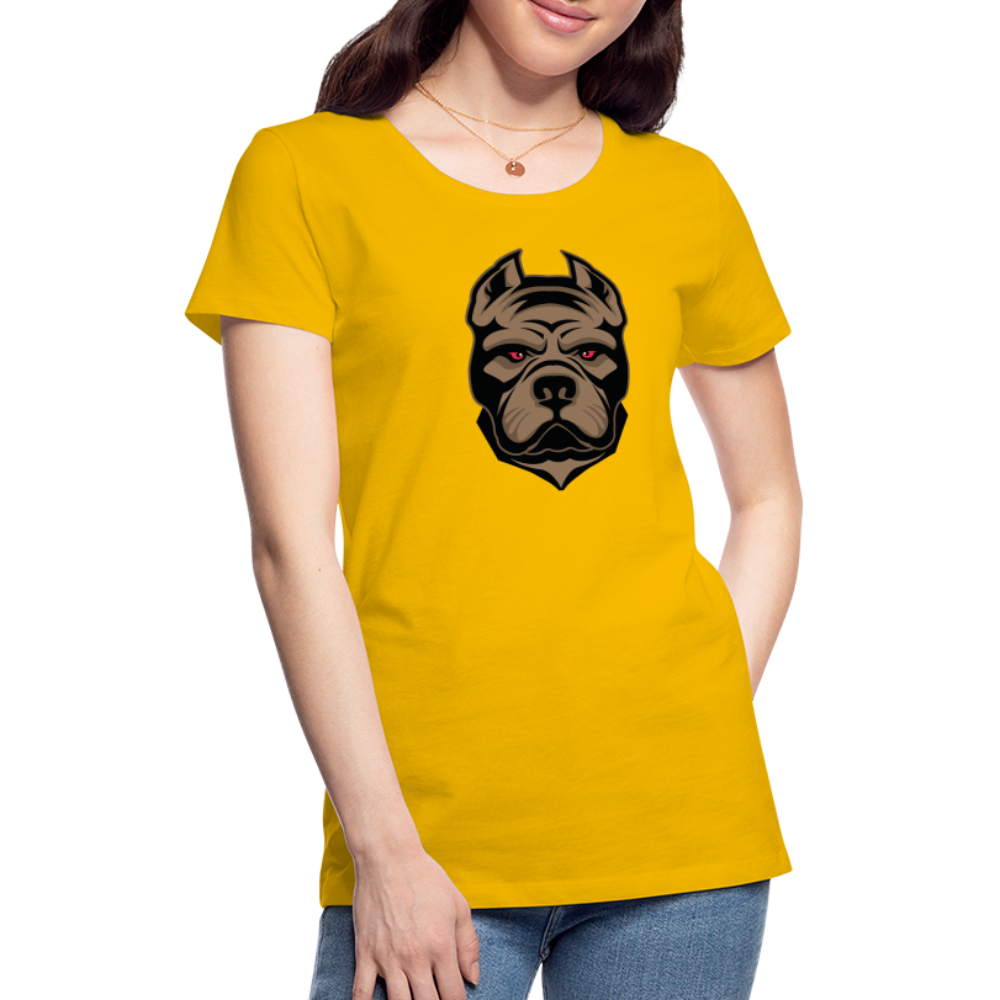 SSW1593 Frauen Tshirt Hund 1 - Sonnengelb