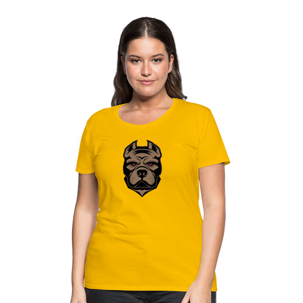 SSW1593 Frauen Tshirt Hund 1 - Sonnengelb