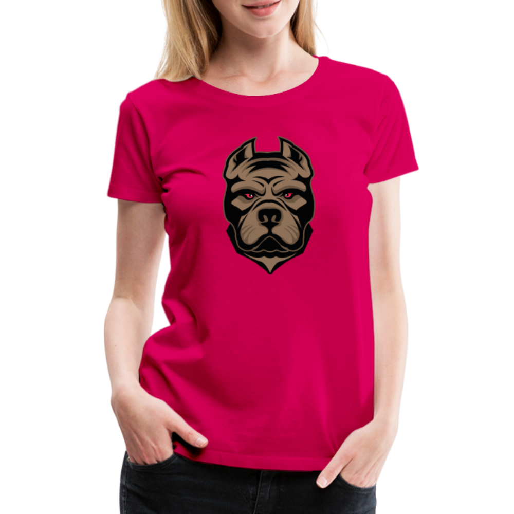 SSW1593 Frauen Tshirt Hund 1 - dunkles Pink