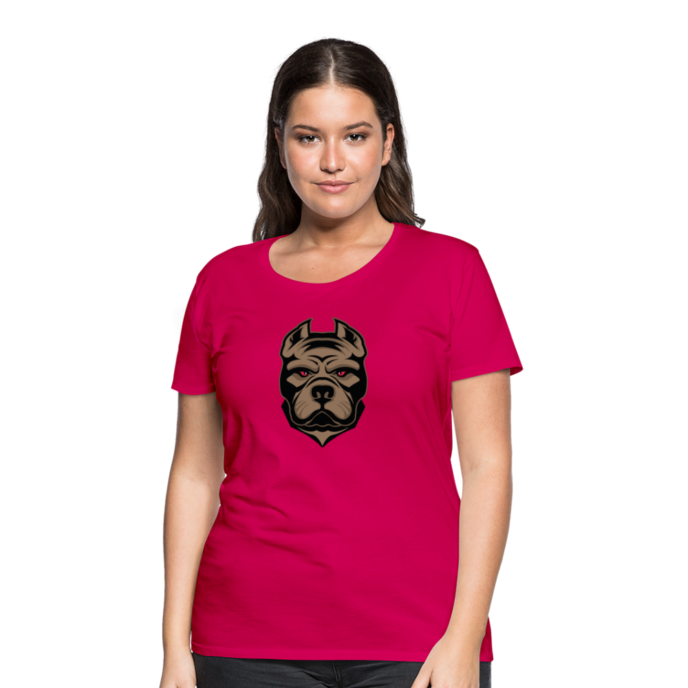 SSW1593 Frauen Tshirt Hund 1 - dunkles Pink