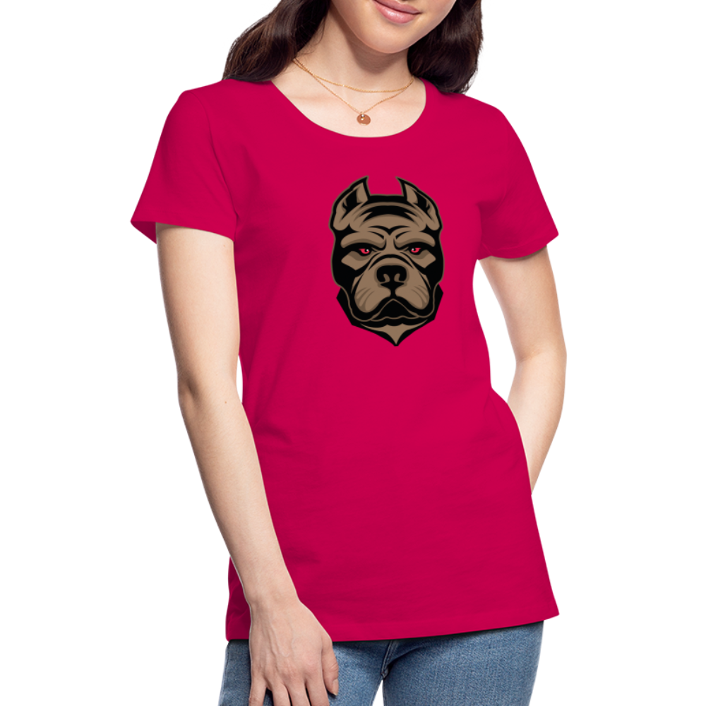 SSW1593 Frauen Tshirt Hund 1 - dunkles Pink