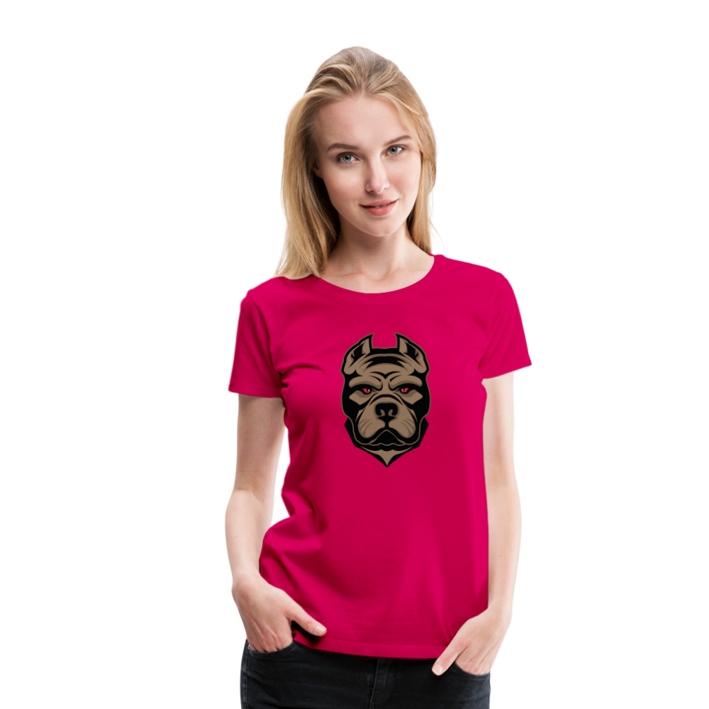 SSW1593 Frauen Tshirt Hund 1 - dunkles Pink