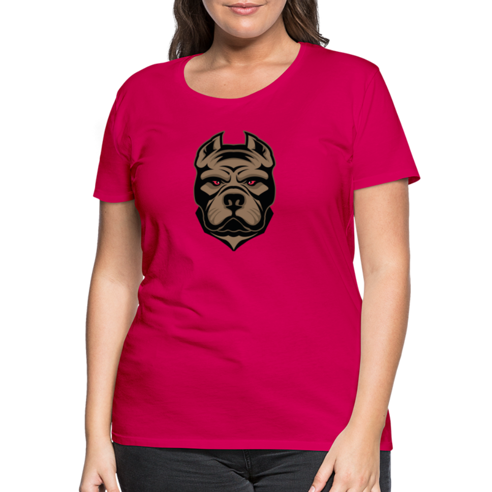 SSW1593 Frauen Tshirt Hund 1 - dunkles Pink