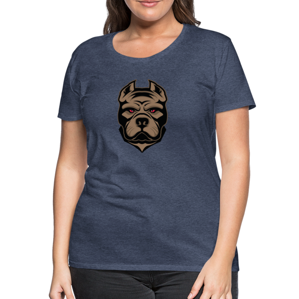 SSW1593 Frauen Tshirt Hund 1 - Blau meliert