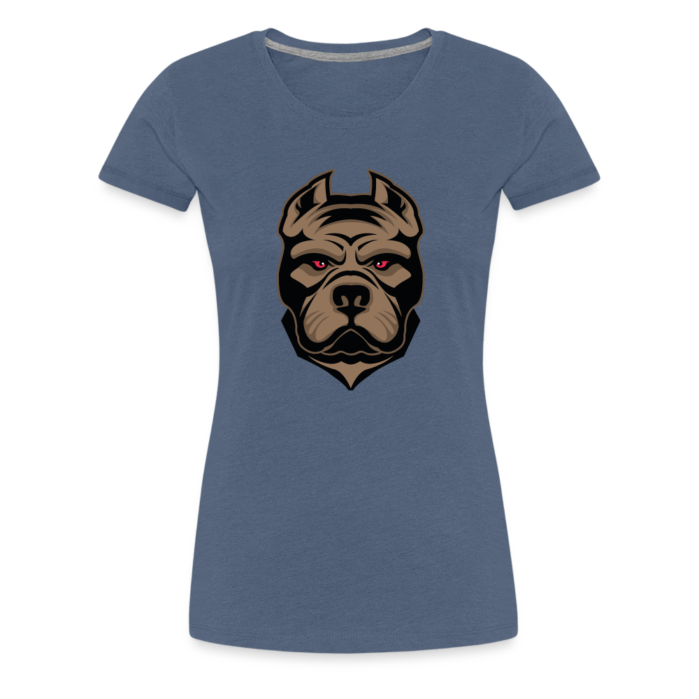 SSW1593 Frauen Tshirt Hund 1 - Blau meliert