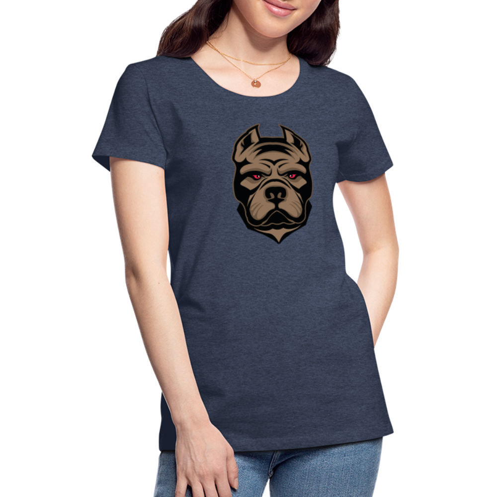 SSW1593 Frauen Tshirt Hund 1 - Blau meliert