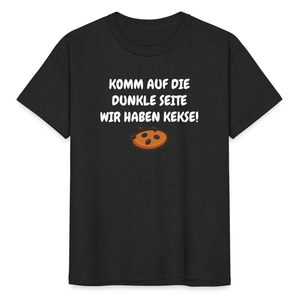 SSW1595 Kinder Tshirt KOMM AUF DIE DUNKLE SEITE WIR HABEN KEKSE! - Schwarz