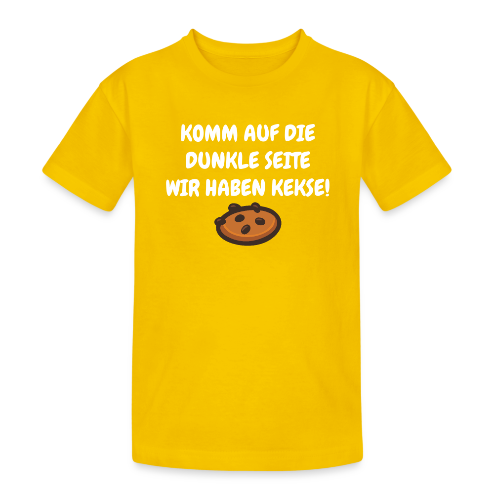 SSW1595 Kinder Tshirt KOMM AUF DIE DUNKLE SEITE WIR HABEN KEKSE! - Eigelb