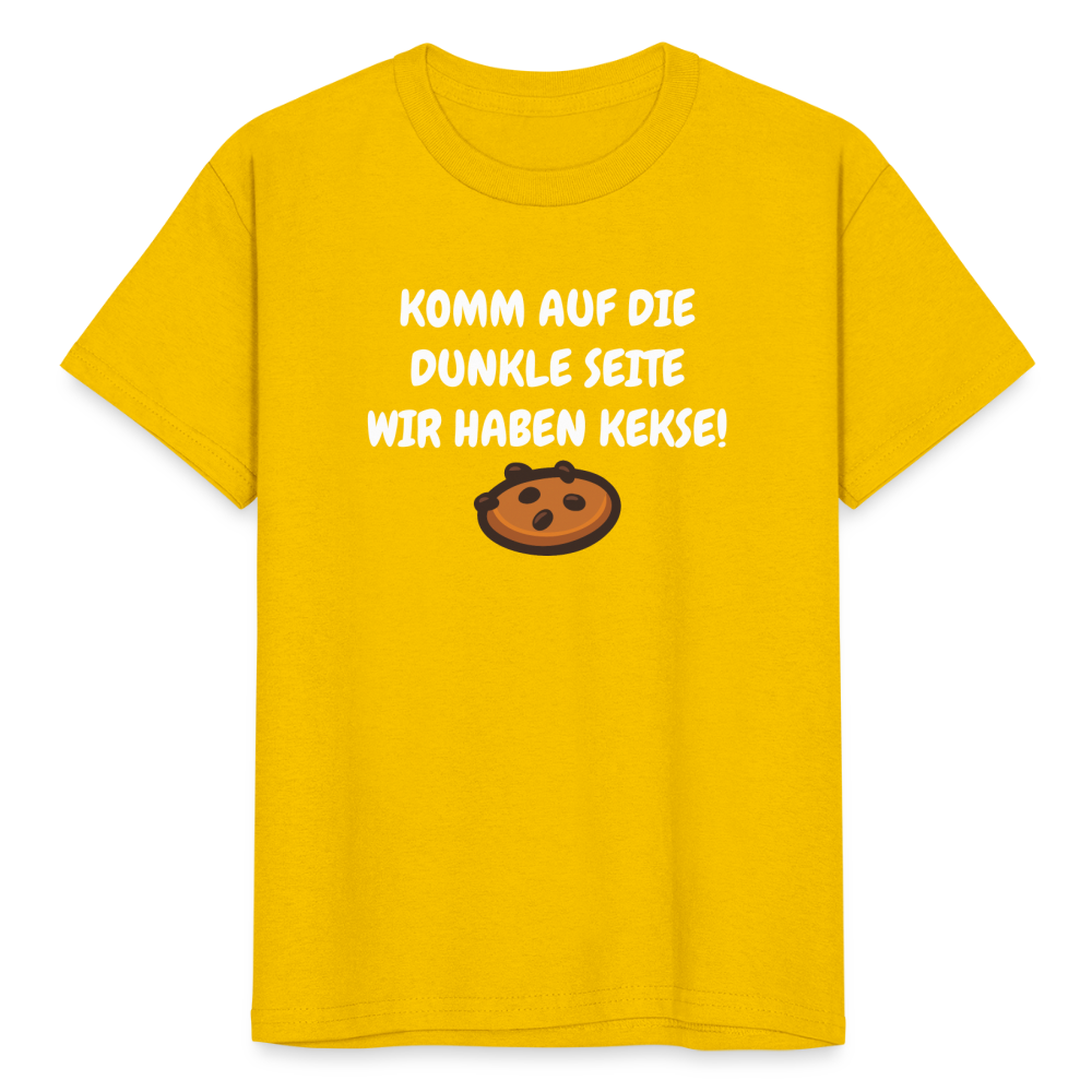 SSW1595 Kinder Tshirt KOMM AUF DIE DUNKLE SEITE WIR HABEN KEKSE! - Eigelb