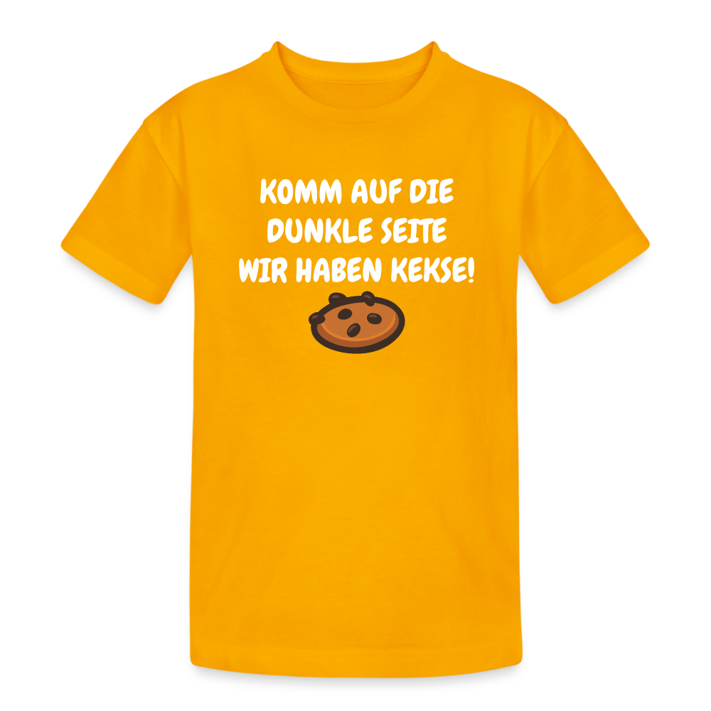 SSW1595 Kinder Tshirt KOMM AUF DIE DUNKLE SEITE WIR HABEN KEKSE! - Gold