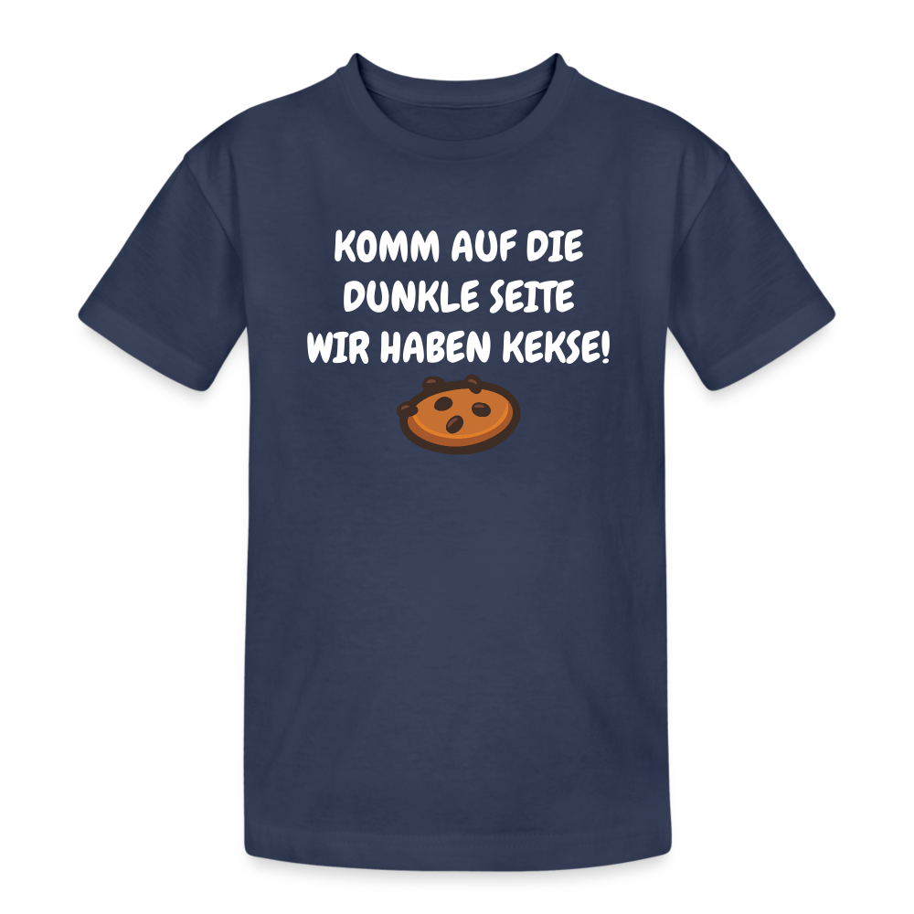 SSW1595 Kinder Tshirt KOMM AUF DIE DUNKLE SEITE WIR HABEN KEKSE! - Navy