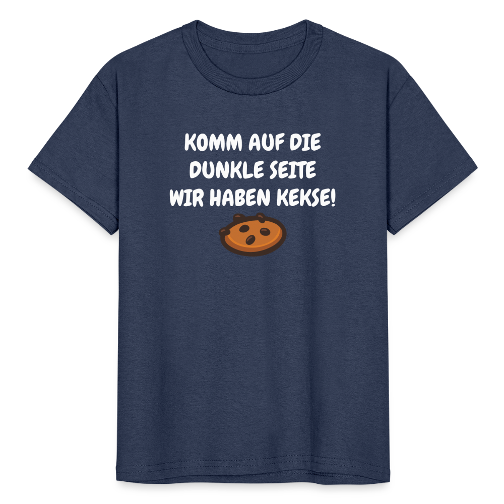 SSW1595 Kinder Tshirt KOMM AUF DIE DUNKLE SEITE WIR HABEN KEKSE! - Navy