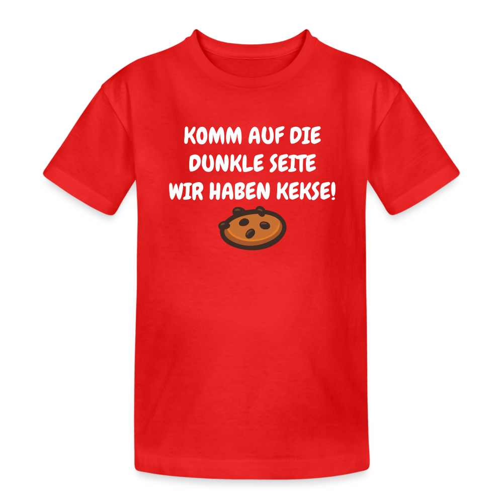 SSW1595 Kinder Tshirt KOMM AUF DIE DUNKLE SEITE WIR HABEN KEKSE! - Rot