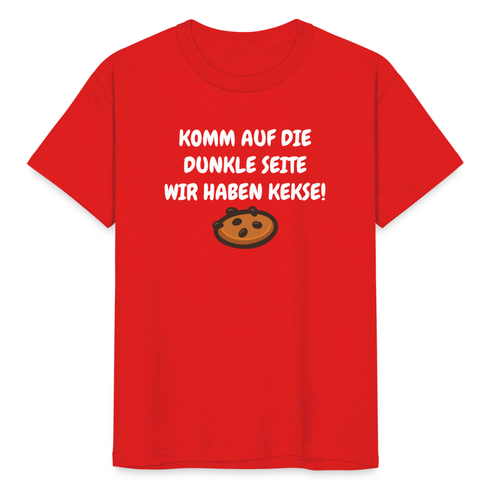 SSW1595 Kinder Tshirt KOMM AUF DIE DUNKLE SEITE WIR HABEN KEKSE! - Rot