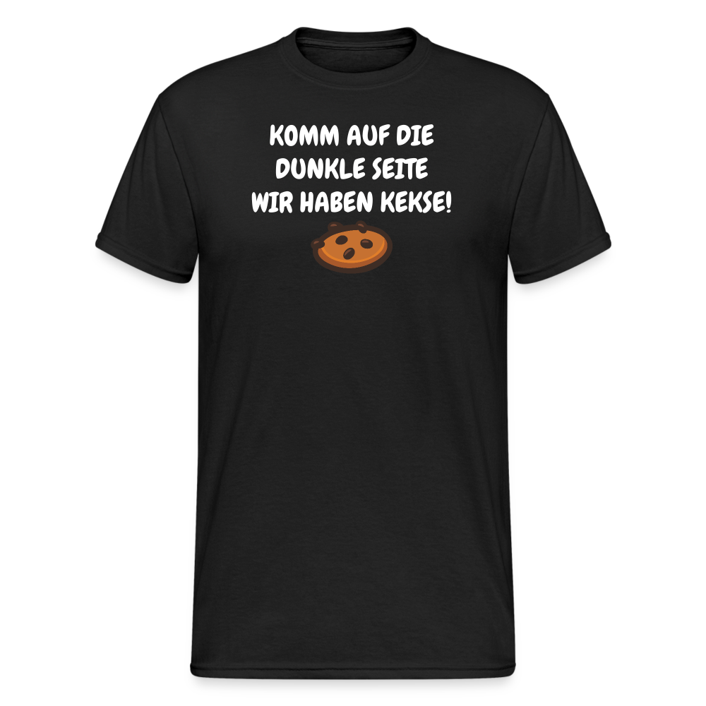 SSW1596 Männer Tshirt KOMM AUF DIE DUNKLE SEITE WIR HABEN KEKSE! - Schwarz