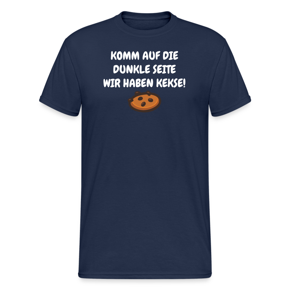 SSW1596 Männer Tshirt KOMM AUF DIE DUNKLE SEITE WIR HABEN KEKSE! - Navy