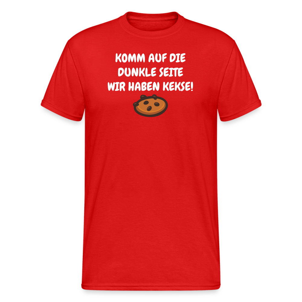 SSW1596 Männer Tshirt KOMM AUF DIE DUNKLE SEITE WIR HABEN KEKSE! - Rot