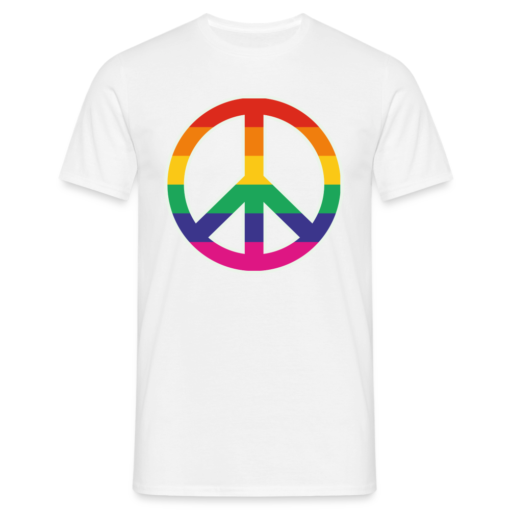 SSW1610 Tshirt Regenbogen-Friedenszeichen - weiß