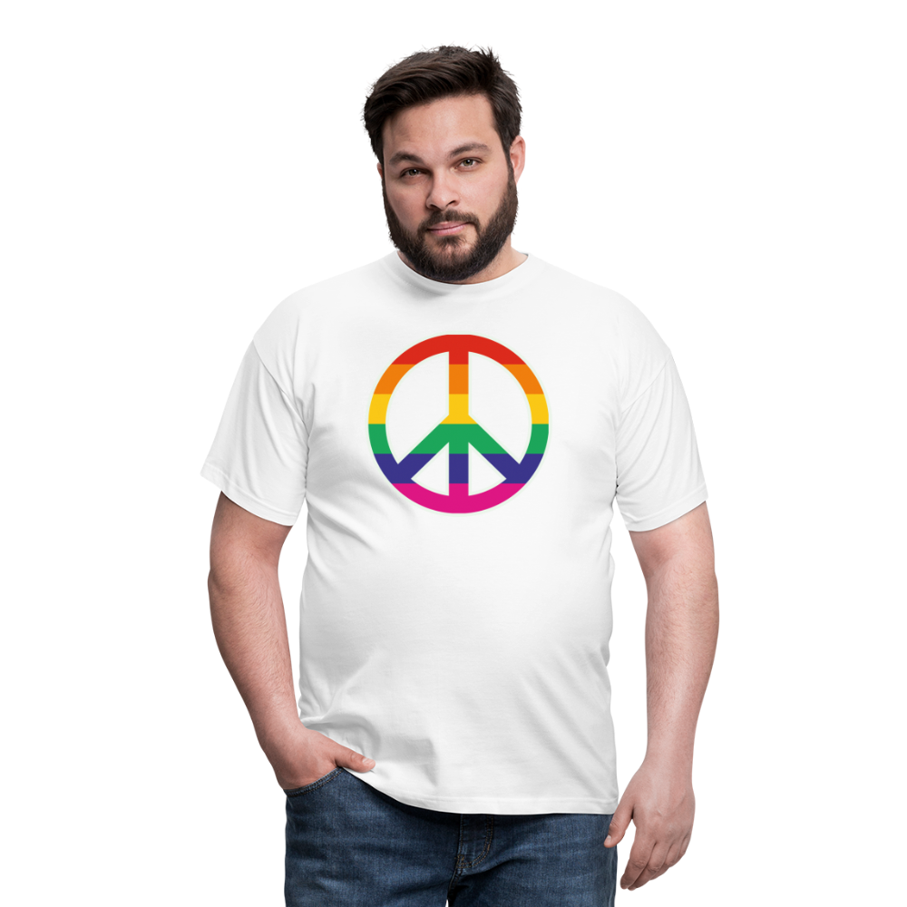 SSW1610 Tshirt Regenbogen-Friedenszeichen - weiß