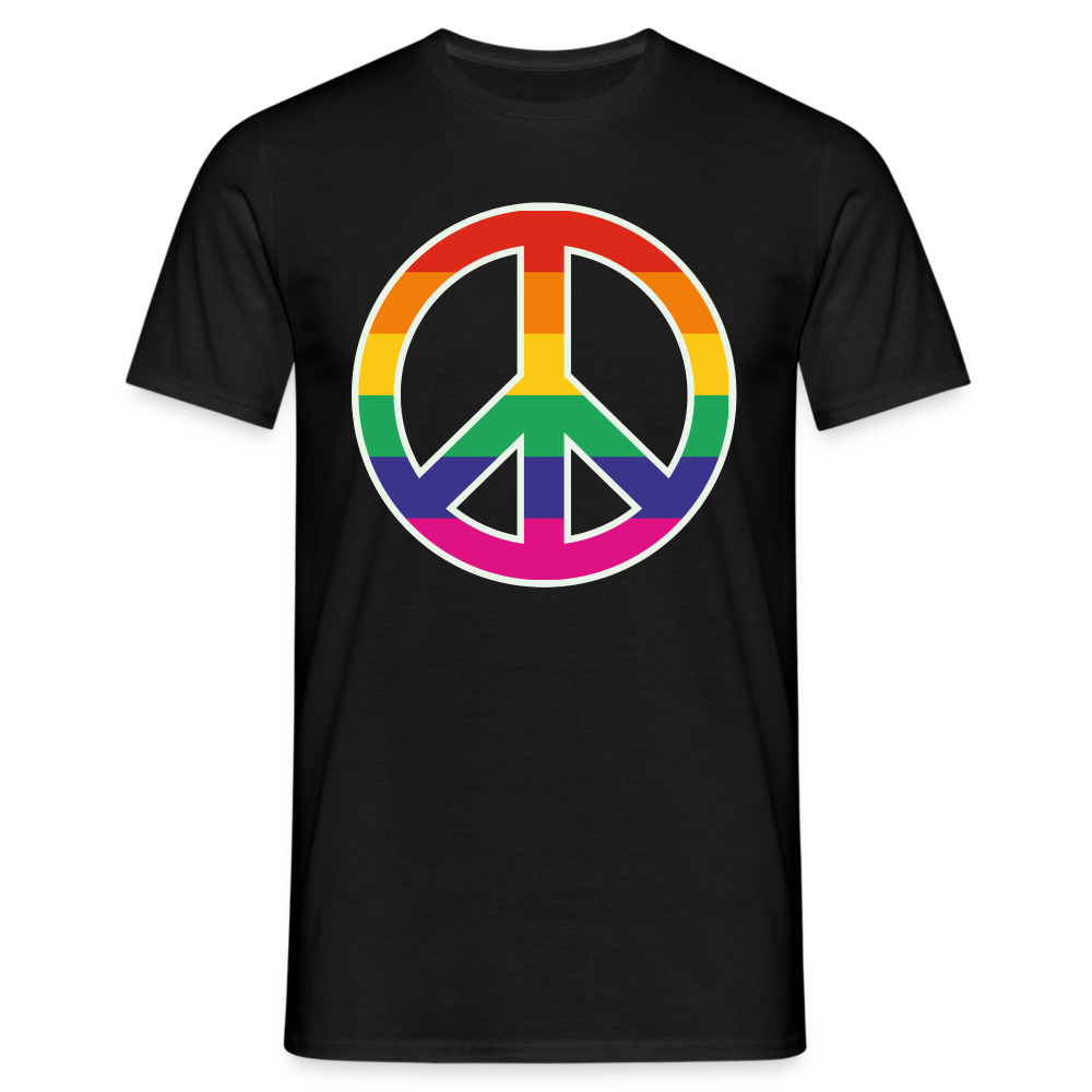 SSW1610 Tshirt Regenbogen-Friedenszeichen - Schwarz