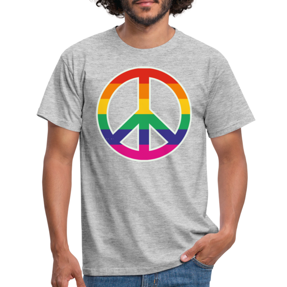 SSW1610 Tshirt Regenbogen-Friedenszeichen - Grau meliert