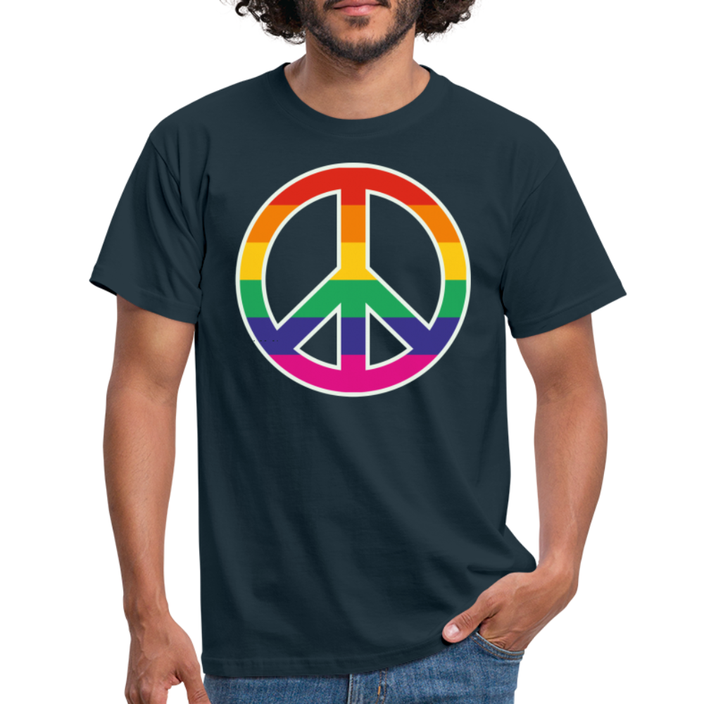 SSW1610 Tshirt Regenbogen-Friedenszeichen - Navy