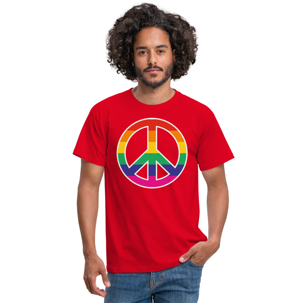 SSW1610 Tshirt Regenbogen-Friedenszeichen - Rot