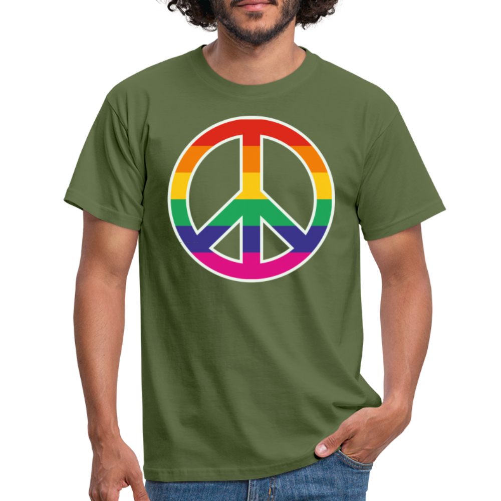 SSW1610 Tshirt Regenbogen-Friedenszeichen - Militärgrün