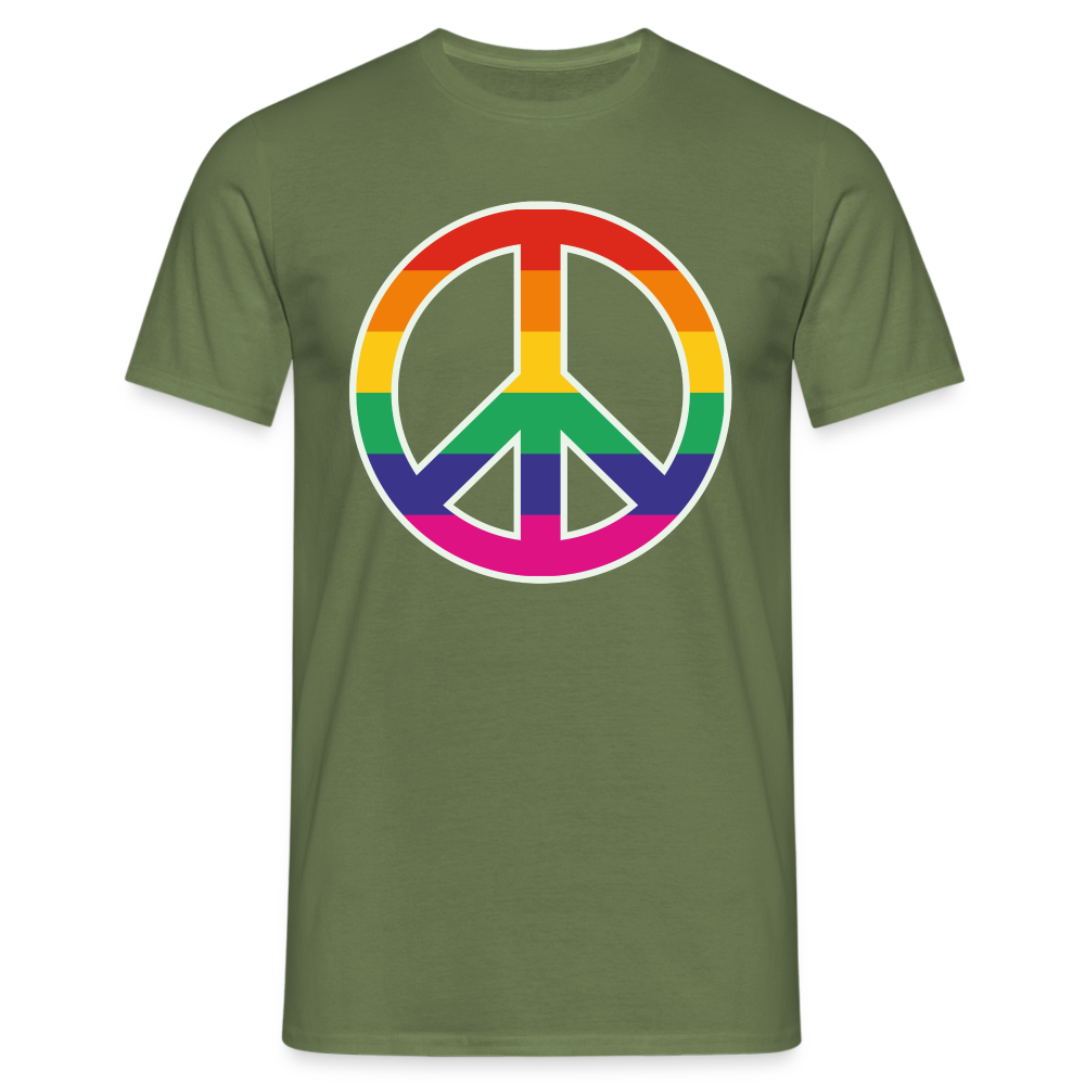 SSW1610 Tshirt Regenbogen-Friedenszeichen - Militärgrün