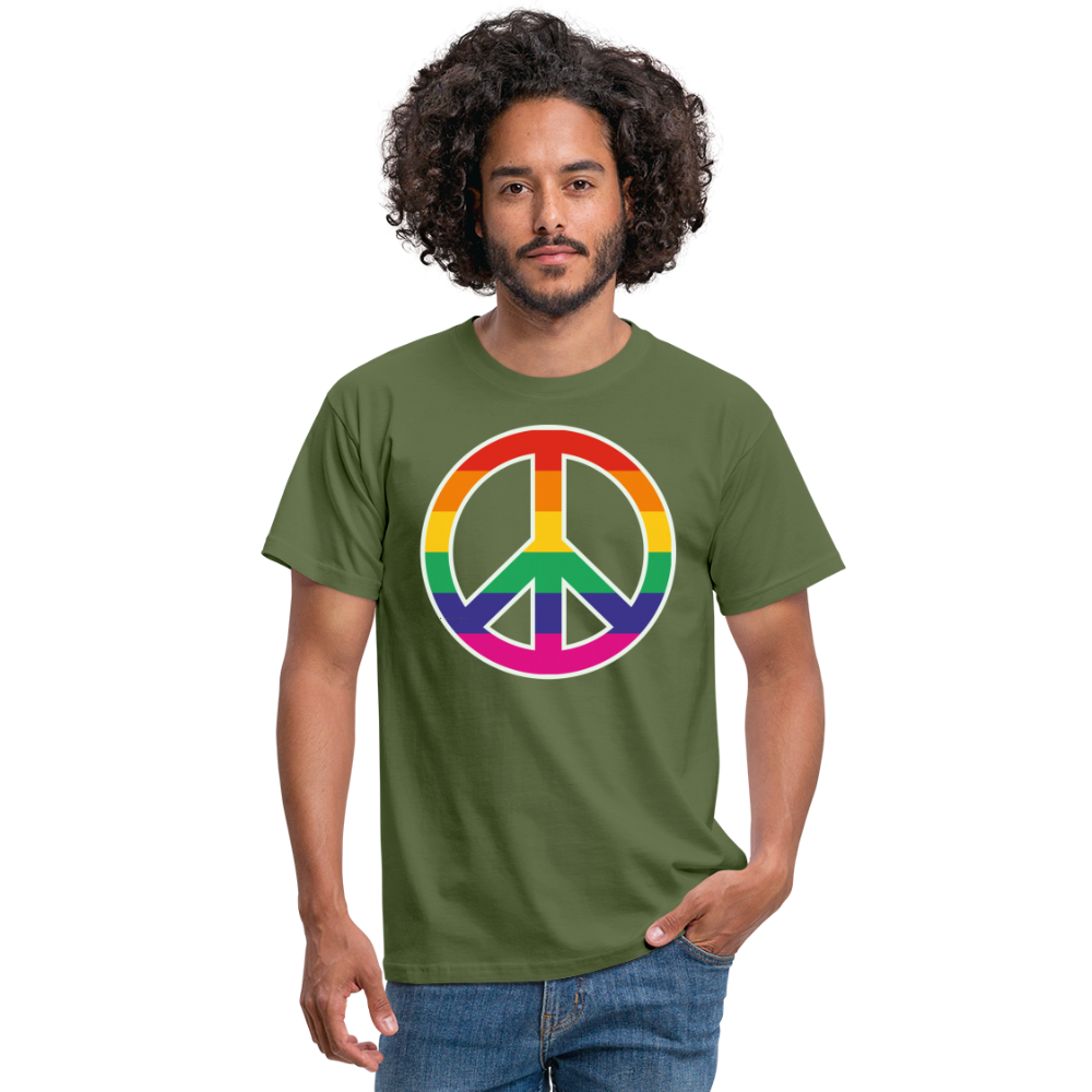 SSW1610 Tshirt Regenbogen-Friedenszeichen - Militärgrün