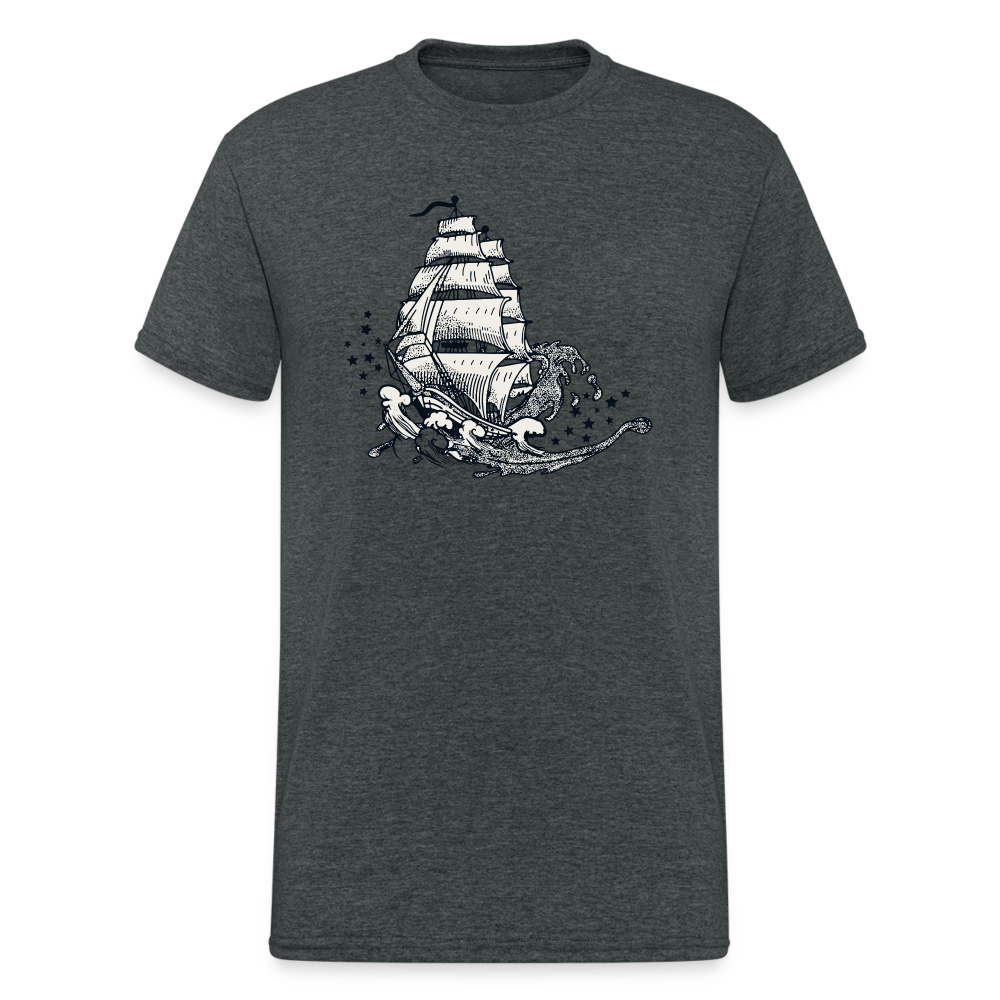 SSW1654 Tshirt sailing ship - Dunkelgrau meliert