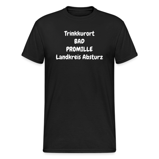 SSW1757 Tshirt Trinkkurort BAD PROMILLE Landkreis Absturz - Schwarz