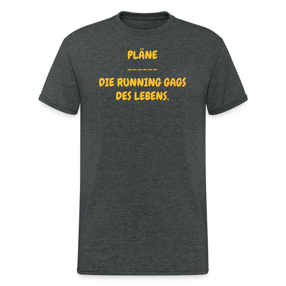 SSW1766 Tshirt PLÄNE ------ DIE RUNNING GAGS DES LEBENS. - Dunkelgrau meliert