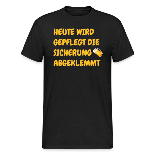 SSW1782 Tshirt HEUTE WIRD GEPFLEGT DIE  SICHERUNG ABGEKLEMMT - Schwarz