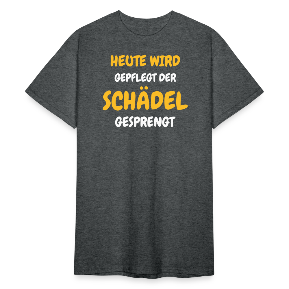 SSW1791 Tshirt HEUTE WIRD DER SCHÄDEL GESPRENGT - Dunkelgrau meliert