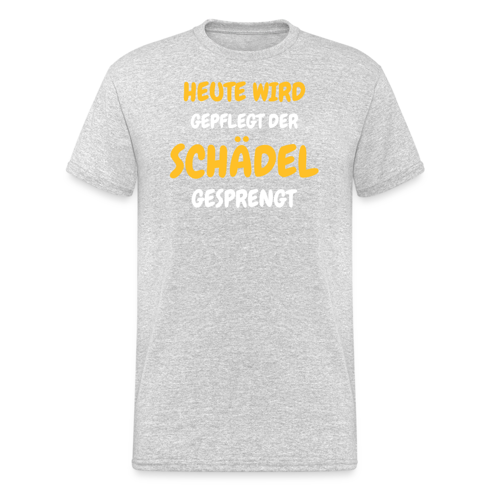 SSW1791 Tshirt HEUTE WIRD DER SCHÄDEL GESPRENGT - Grau meliert