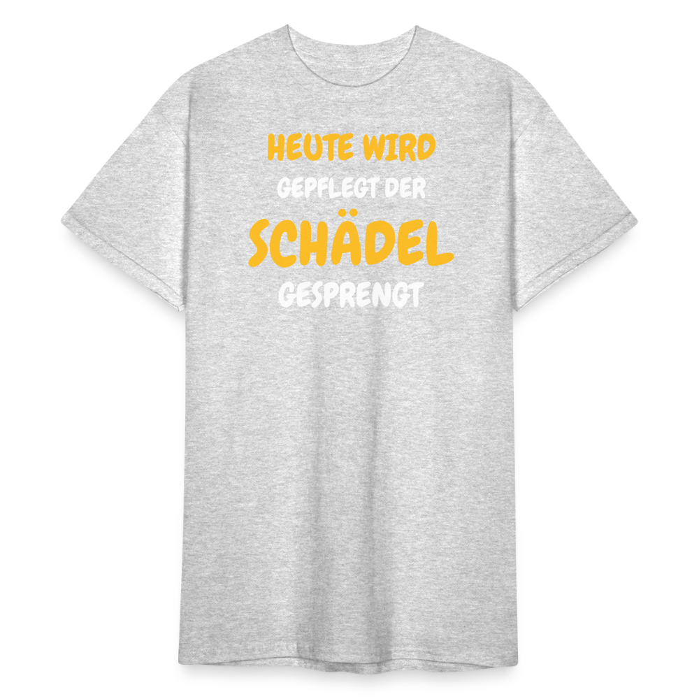 SSW1791 Tshirt HEUTE WIRD DER SCHÄDEL GESPRENGT - Grau meliert