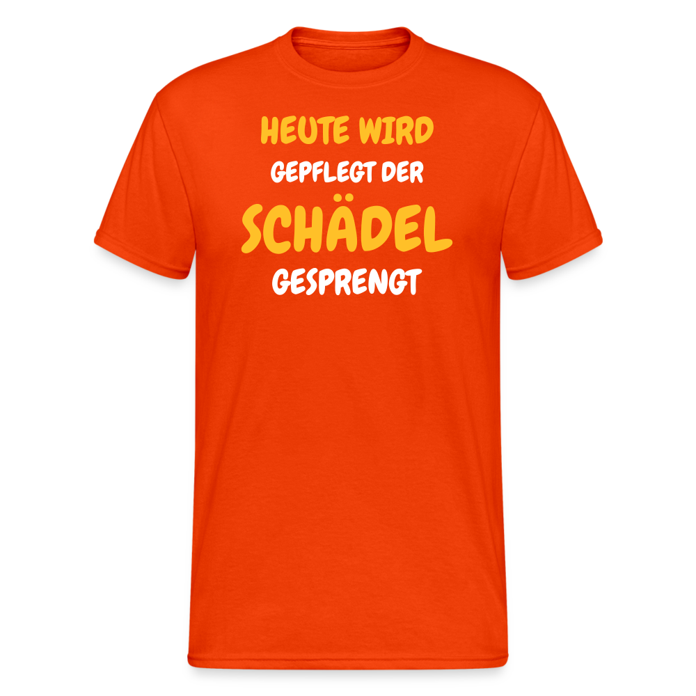 SSW1791 Tshirt HEUTE WIRD DER SCHÄDEL GESPRENGT - kräftig Orange