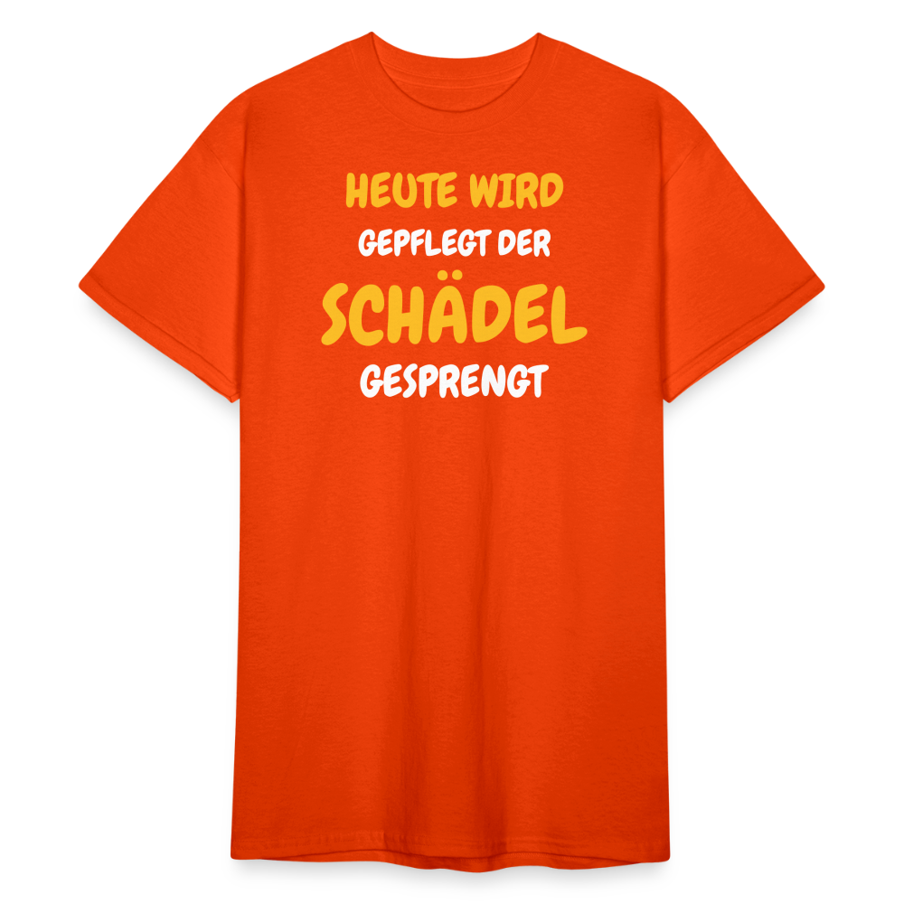 SSW1791 Tshirt HEUTE WIRD DER SCHÄDEL GESPRENGT - kräftig Orange