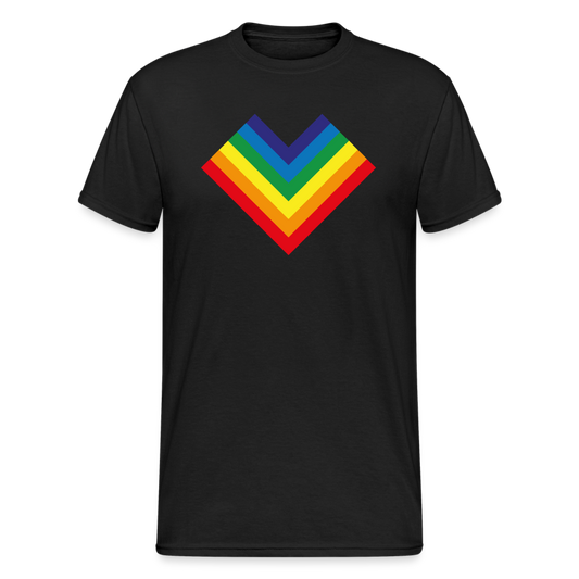 SSW1798 Tshirt Regenbogenherz - Schwarz