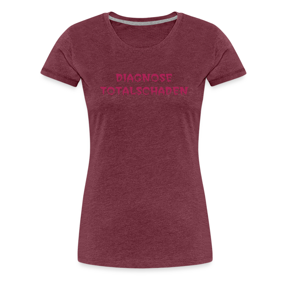 SSW1810 Tshirt DIAGNOSE TOTALSCHADEN - Bordeauxrot meliert