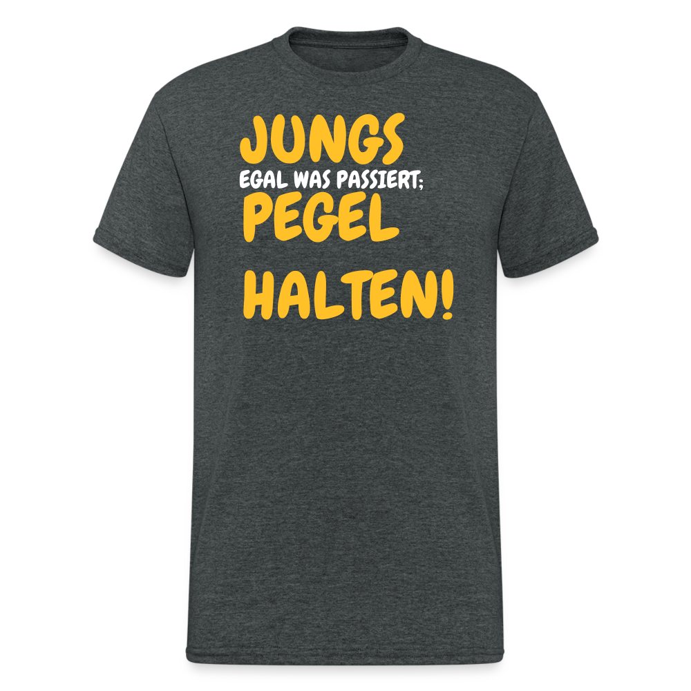 SSW1826 Tshirt JUNGS PEGEL HALTEN! - Dunkelgrau meliert