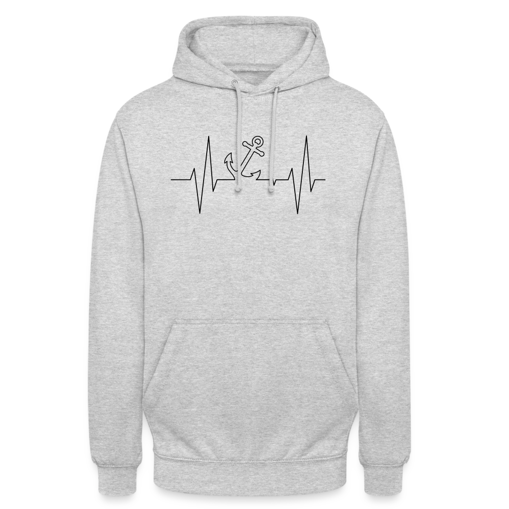 SSW1862 Hoodie  EKG-Anker - Hellgrau meliert