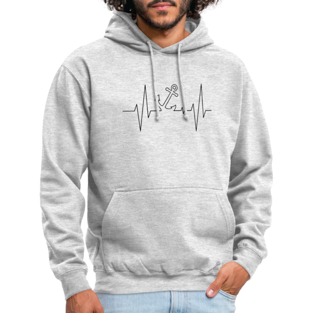 SSW1862 Hoodie  EKG-Anker - Hellgrau meliert