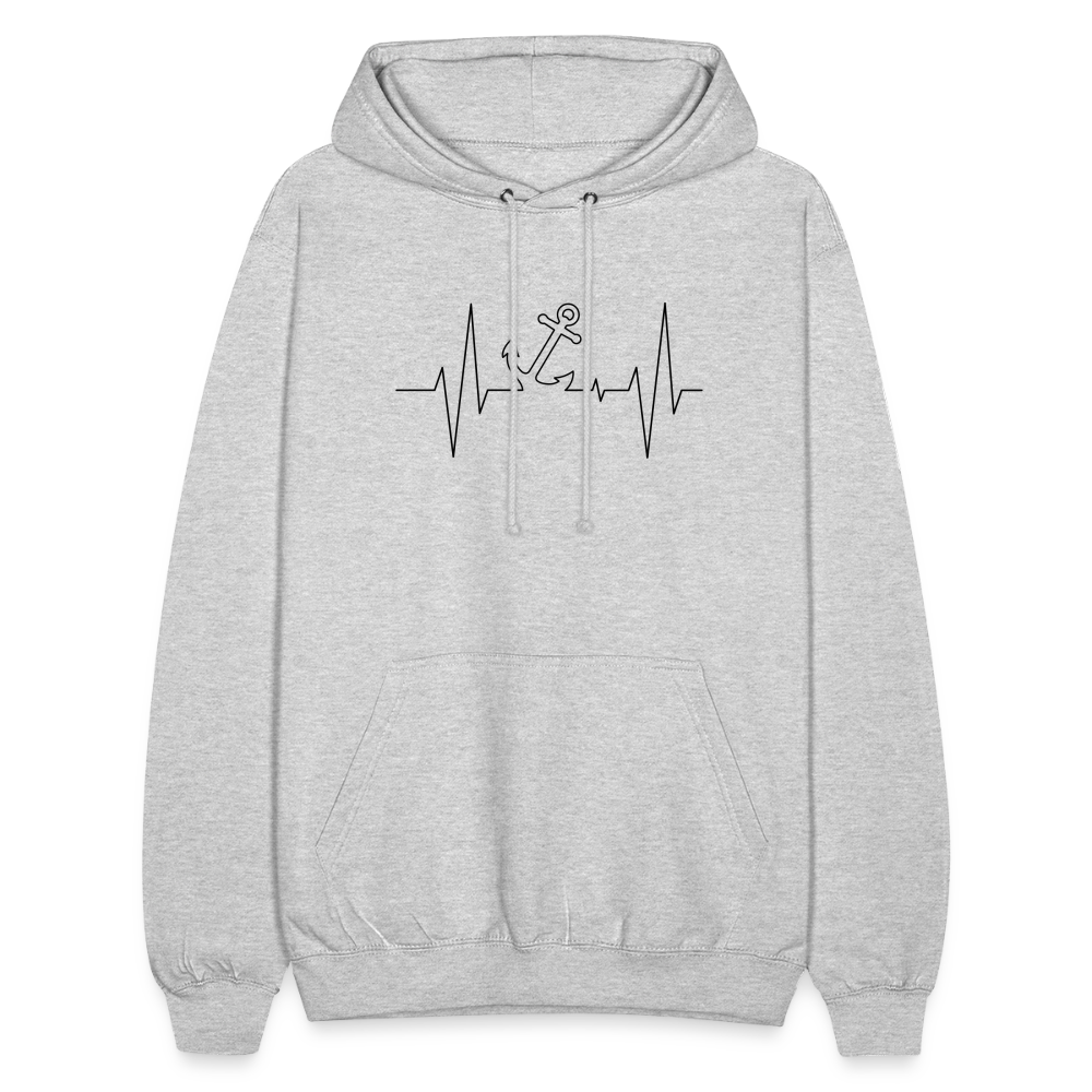 SSW1862 Hoodie  EKG-Anker - Hellgrau meliert