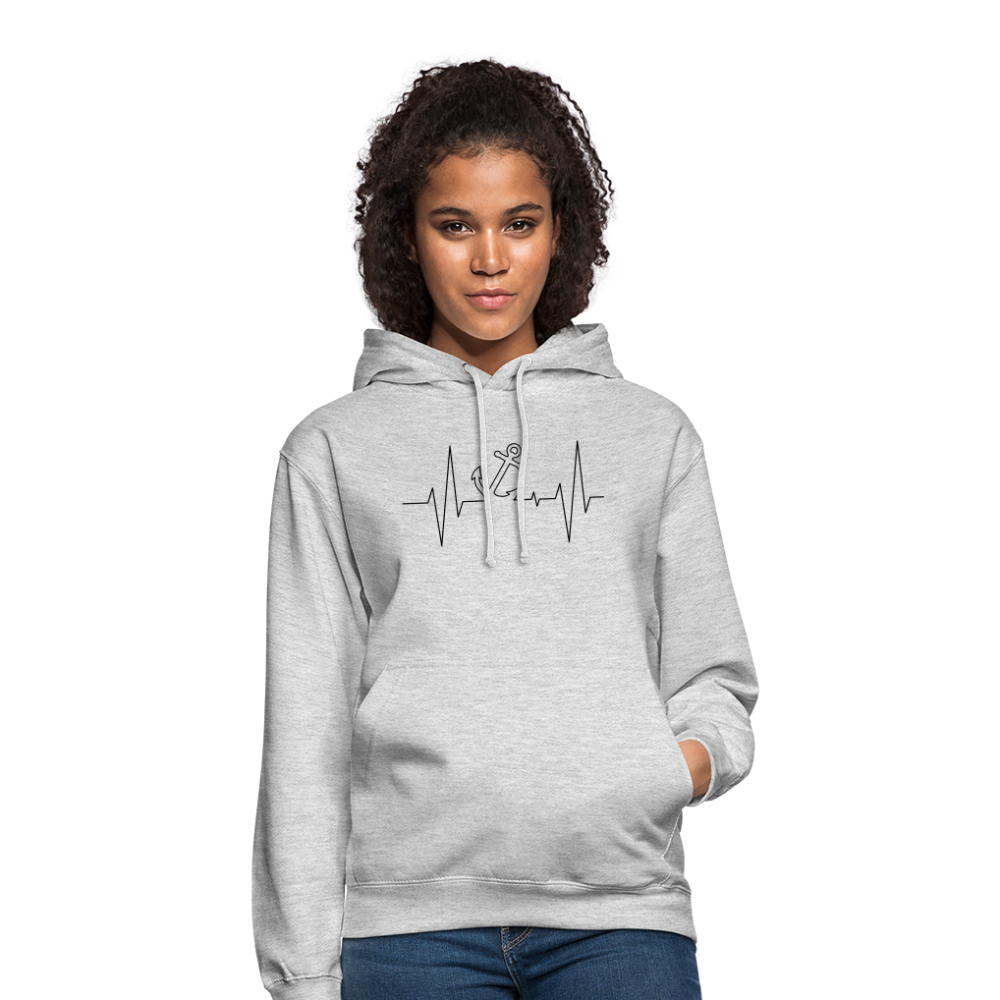 SSW1862 Hoodie  EKG-Anker - Hellgrau meliert