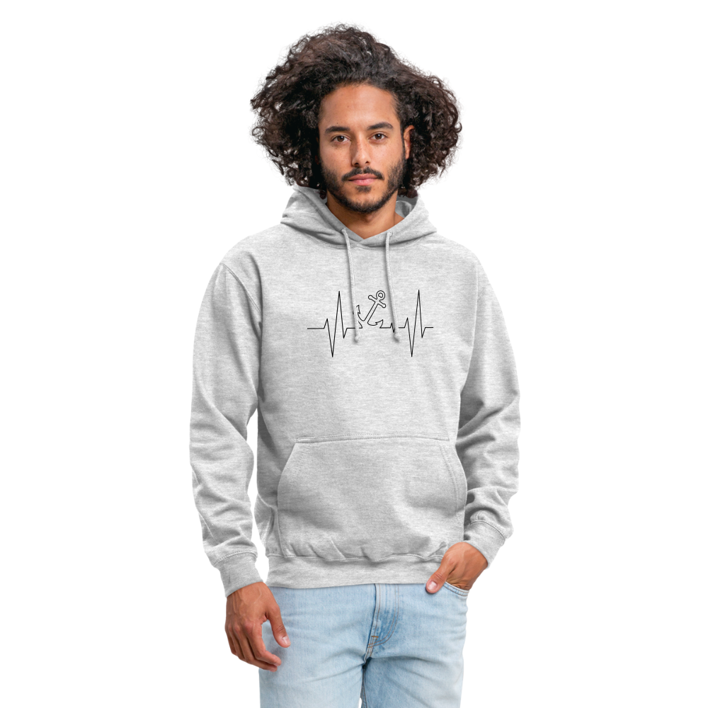 SSW1862 Hoodie  EKG-Anker - Hellgrau meliert