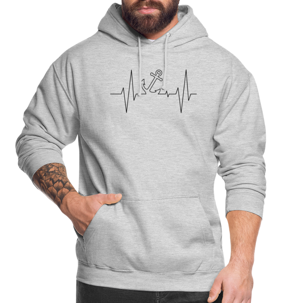 SSW1862 Hoodie  EKG-Anker - Hellgrau meliert