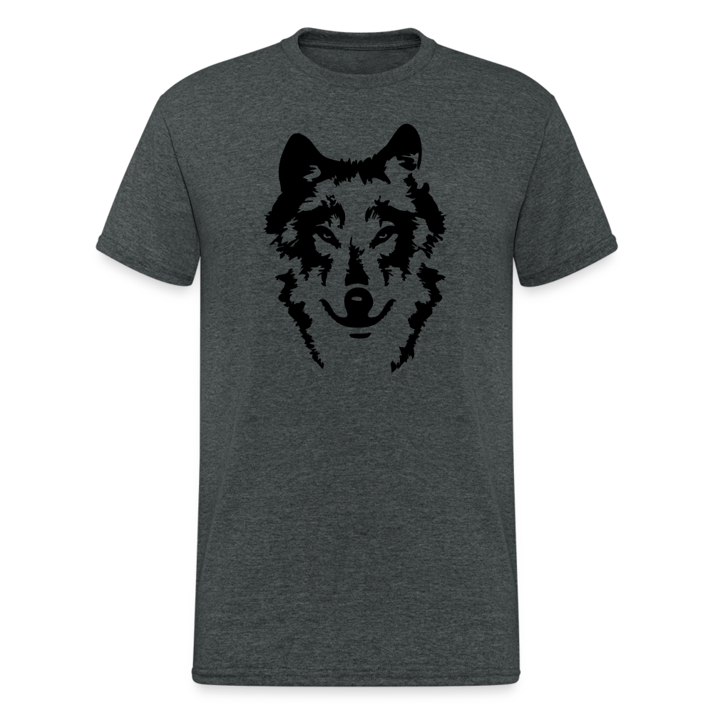SSW1877 Tshirt Wolf Porträt - Dunkelgrau meliert